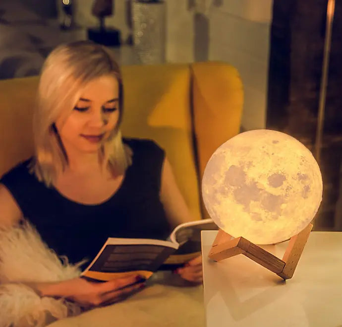 LED moon lamp for Pinterest inspired bedroom decor