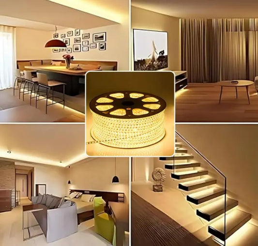 Warm LED fairy lights decorating cozy aesthetic bedroom wall